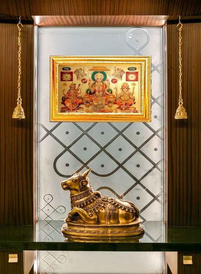 Suninow Wood Laxmi Ganesh Saraswati with Kuber Ji for Pooja | Hindu Bhagwan Devi Devta | God Photo Frames | Wall D?cor Frame (Lgskk), 24 Centimeters - Image 2